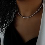 color: P1463-Steel Color Necklace -35+5cm;