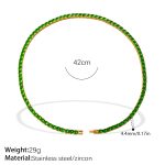 color: XL882GNG4.4MM Green Zircon Necklace