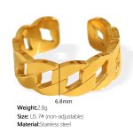 color: JZ119G7 US Size 7# Non-adjustable Gold Ring