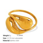 color: JZ103 US Size 7# Non-adjustable Gold Ring