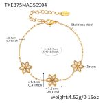 color: TXE375-Gold Flower Zircon Bracelet 16+5cm