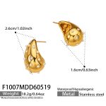 color: F1007-High Gloss Shell Pearl Gold Earrings