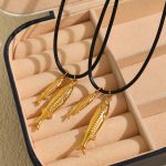 Stainless Steel Tuna Pendant Necklace Light Luxury Tropical Fish Retro Not Easy to Hit 18K Plated
