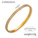 color: Z109-Gold White Rhinestone Bangle