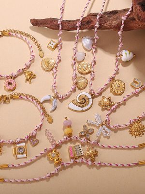 DIY Pendant Bracelet Personality All-Match Non-Fading Plated 18K Gold Necklace Ornament Women