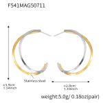 color: F541-Two-tone Gold Geometric Earrings