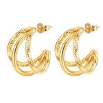 color: Size 2 Pattern Pattern Spliced Wire Earrings Gold