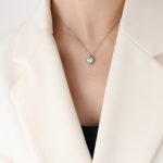 color: P435-Zircon Steel Color Necklace -40+5cm