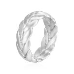 color: Size 6 Closed Wheat Ear Ring Steel Color
