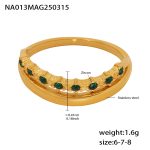 color: A013-Gold Zircon Ring / size: US 6