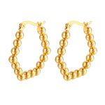 color: Gold Hexagon Welded Bead Earrings MS-344A
