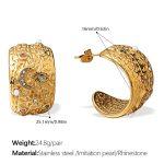 color: EH1135CRG Multicolor Rhinestone Gold Earrings