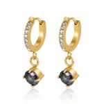 color: Multicolor Rhinestone Dark Round Pendant Ear Cuff -2