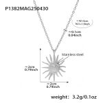 color: P1382-Steel Color Sunflower Necklace 42+5cm