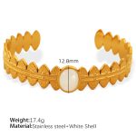 color: SZ146 White Shell Gold Bangle