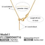 color: P1178-1--Gold Bead Chain Necklace -48.5cm