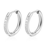 color: Round Set with Stone Ear Cuff Steel Color MS-517