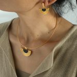 New French Design Earrings and Necklace Set Female Classical Egyptian Stud Earrings Metal Temperament Wild