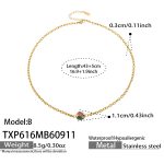 color: TXP616-B Style Multicolor Zircon Ball Gold Necklace -41+5cm