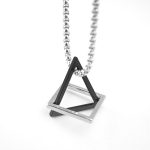 color: Triangle Black + Stainless Steel Chain