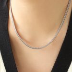 color: P1345-Steel Color Necklace -41+6cm