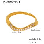 color: A555-Gold Zircon Ring / size: US 7