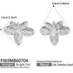 color: F069-Hammered Flower Steel Color Earrings