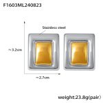 color: F1603-Two-tone Gold Earrings