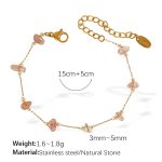 color: SL118LPG Light Pink Stone Gold Bracelet