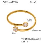 color: A309-C Gold Double Zircon Ring