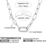 color: TXP588-Steel Color Necklace -42+5cm