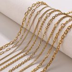 New Stainless Steel Hip Hop Necklace All-Matching Simple Style Gold Plated 18K Gold Multiple Ornament Women