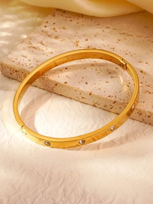 Stainless Steel Steel Bracelet 18K Female over Zhuanka Bracelet Does Not Fade Simple All-Match Jewelry