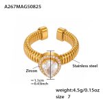 color: A267-Gold Drop Zircon Ring / size: One US 7
