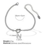 color: SL100 White Rhinestone N Steel Color Bracelet SL100SN