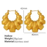 color: EH119 Large Gold Hollow Earrings