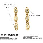 color: TXF615-White Zircon Gold Earrings
