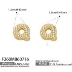 color: F260-Letter Q Gold Earrings