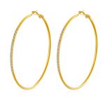 color: 2.0*60 Inner Diameter Set with Stone Earrings Gold