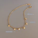 Ornament Leg Chain Wafer Tassel Anklet Women's Stainless Steel 18K Real Gold Foot Ornaments Beach