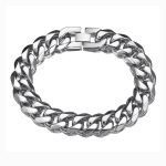 color: Steel Color 7mm Wide Stainless Steel / size: 18cm Bracelet