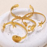 Ocean Series Bracelet Stainless Steel Starfish Bracelet All-Match Leaf Thread Opening