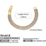 color: E549-B Style White Zircon Gold Bracelet