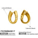 color: F929-Cutout Drop Gold Earrings