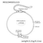 color: RE023-N Letter Steel Color Bracelet 16+5cm