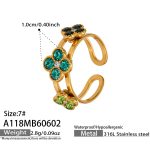 color: A118-Gold Green Zircon Ring