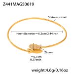 color: Z441-Gold Little Fish 5A Zircon Bangle