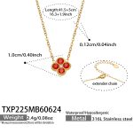 color: TXP225-Red Color Zircon Gold Necklace -41.5+5cm