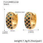 color: F1212-Blue Color Zircon Earrings -Large