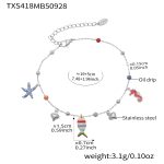 color: TXS418-Steel Color diy Anklet 19+5cm